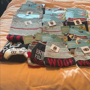 Vibrant Gray and Red Dog Sweater